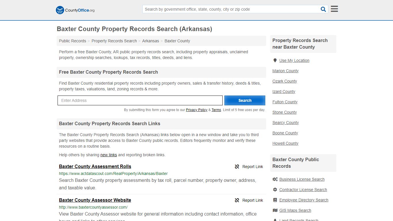 Baxter County Property Records Search (Arkansas) - County Office